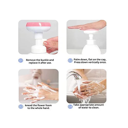 Vetta Hand Foam Dispenser Flower Shape Hand Soap Foam Hand Dispenser Flower Stamp Dispenser Foaming Soap Dispenser for Kids