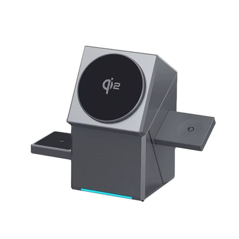 3 in 1 Cube Wireless Charger Auto Rotation Magnetic 15W Wireless Charging Station for Iphone 16 15 14 13 12 Iwatch Airpods