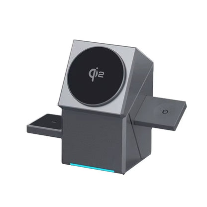 3 in 1 Cube Wireless Charger Auto Rotation Magnetic 15W Wireless Charging Station for Iphone 16 15 14 13 12 Iwatch Airpods
