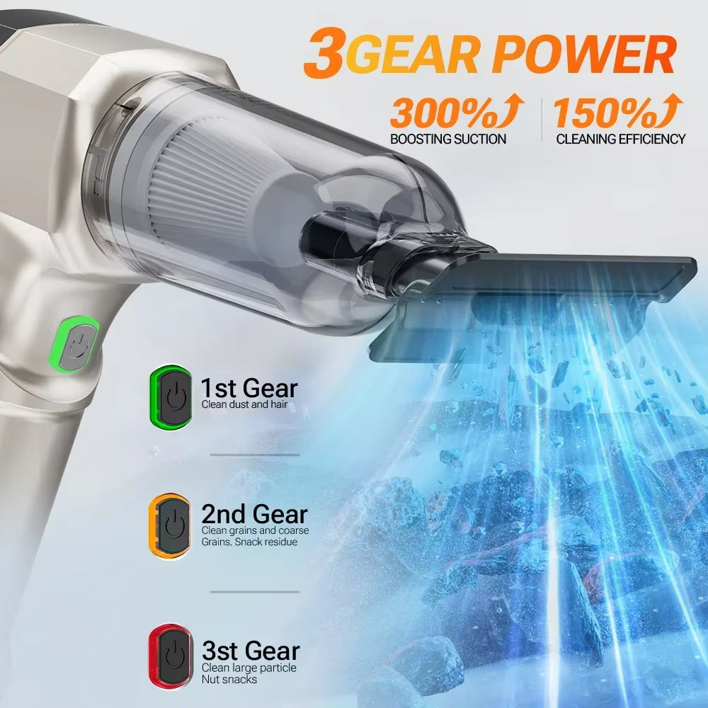 Cordless Handheld Vacuum: 9998700PA Strong Suction, Portable Car Cleaning Machine