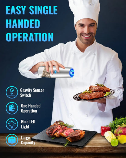 Rechargeable Gravity Electric Spices Grinder, No Battery Needed