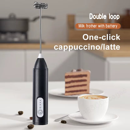 Wireless Milk Frother Electric Type-C Handheld Blender Stainless Steel Mini Coffee Maker Whisk Mixer for Coffee Cappuccino Cream