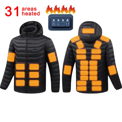 Winter 31 Areas Heated Jacket Electric Self Heated Jacket USB Heated Clothing Electric Heating Jackets