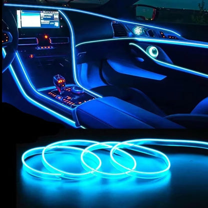 Car Ambient LED Strip Lights (USB-Powered & Flexible)