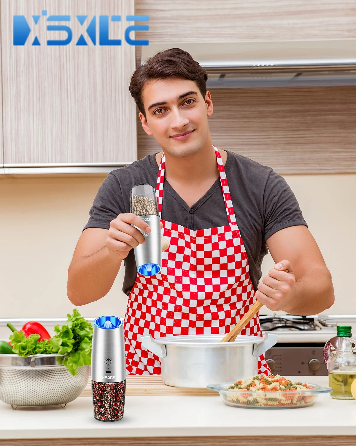 Rechargeable Gravity Electric Spices Grinder, No Battery Needed