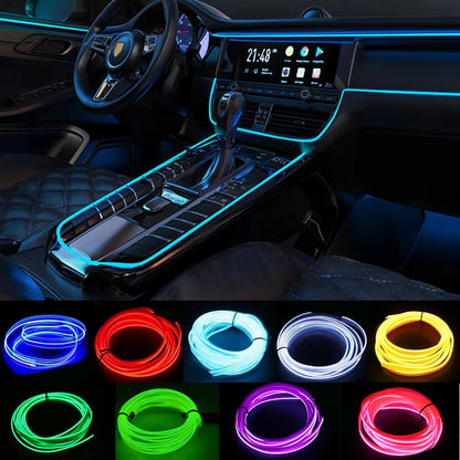 Car Ambient LED Strip Lights (USB-Powered & Flexible)