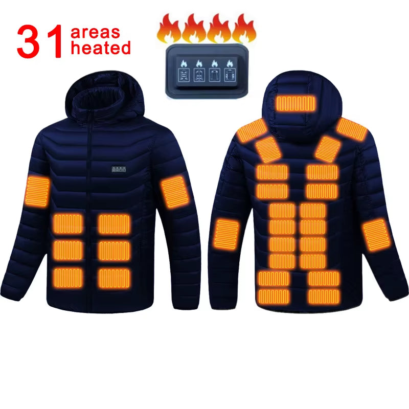 Winter 31 Areas Heated Jacket Electric Self Heated Jacket USB Heated Clothing Electric Heating Jackets