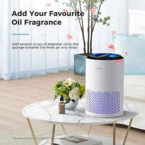 Air Purifiers for Bedroom Home, Air Purifier for Smoke Pollen Dander Hair Smell Air Cleaner with Sleep Mode Speed Control for Bedroom Office, MK01- White(Available for California)