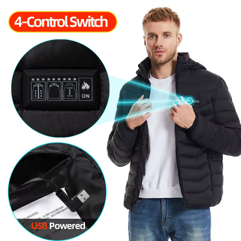 Winter 31 Areas Heated Jacket Electric Self Heated Jacket USB Heated Clothing Electric Heating Jackets