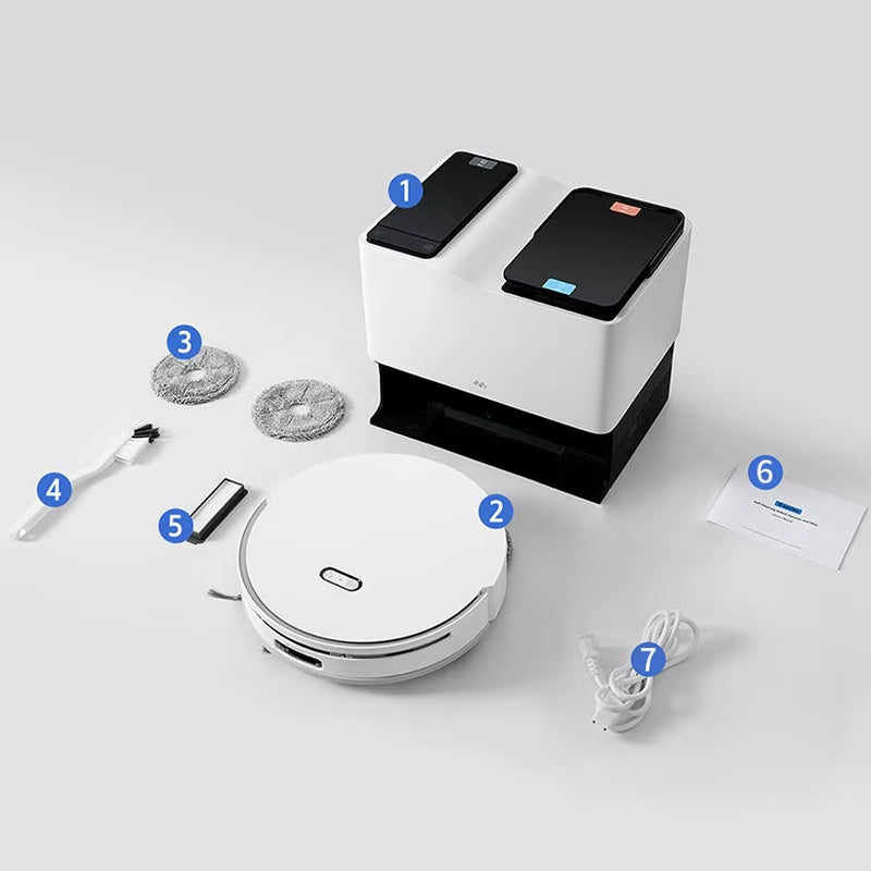 Tuya Robot Vacuum 5000Pa – Self-Emptying, Mopping, Rotary Brush